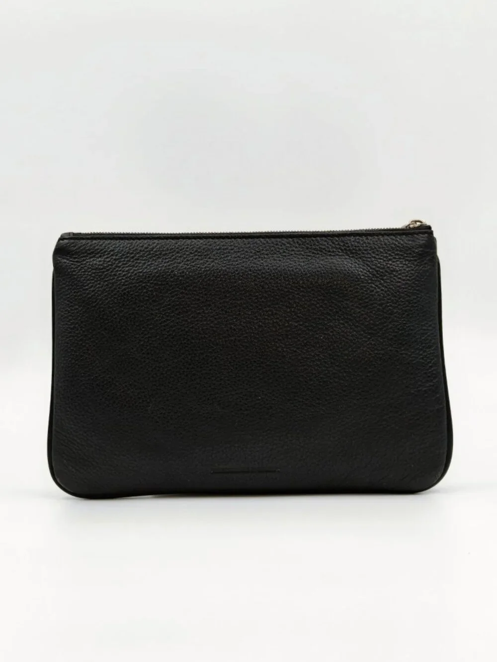 Alexander Wang Black Pebbled Leather Wristlet Pouch Clutch Zip Cosmetic Case